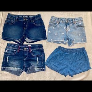 Girls size 7/8 shorts bundle. 6 shorts, 1 skirt.